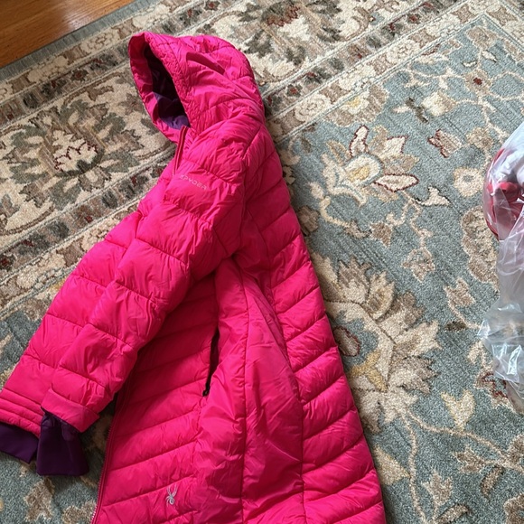 Girls spider cost car length long puffer type style polyester fill - Picture 6 of 7